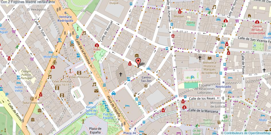 mapa Con 2 Fogones restaurante Madrid