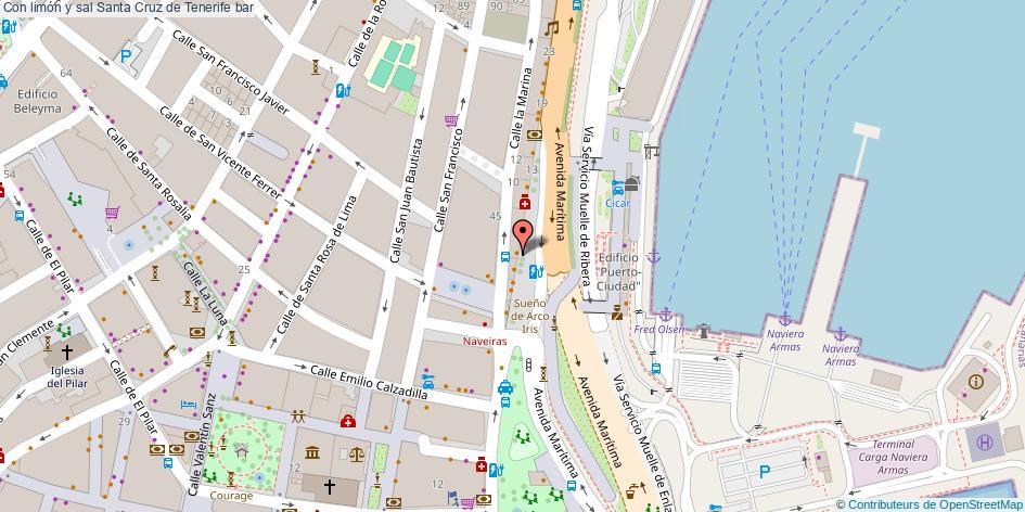mapa Con limón y sal bar Santa Cruz de Tenerife