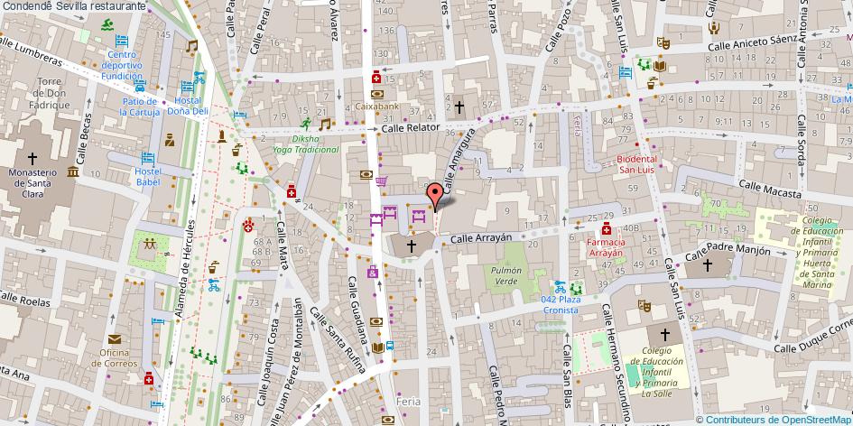 mapa Condendê restaurante Sevilla