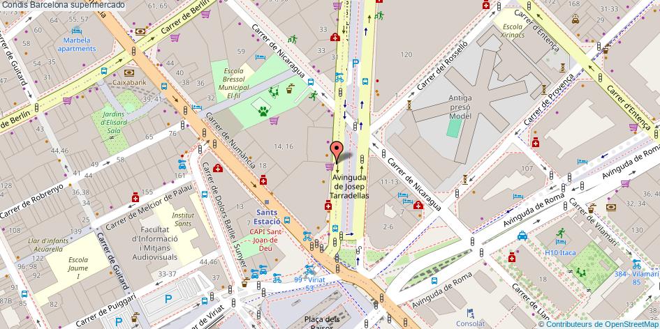 mapa Condis supermercado Barcelona
