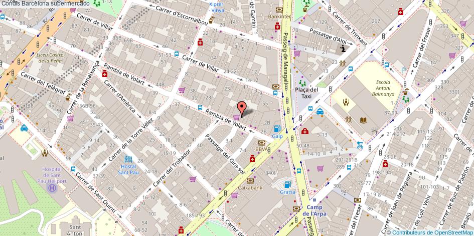 mapa Condis supermercado Barcelona