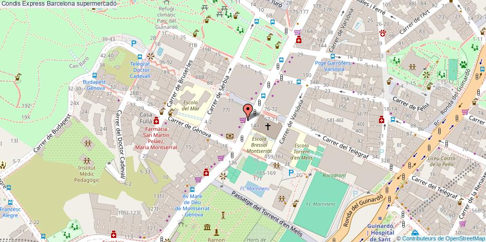 mapa Condis Express supermercado Barcelona