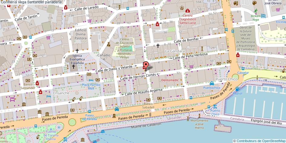 mapa Confitería Vega panadería Santander