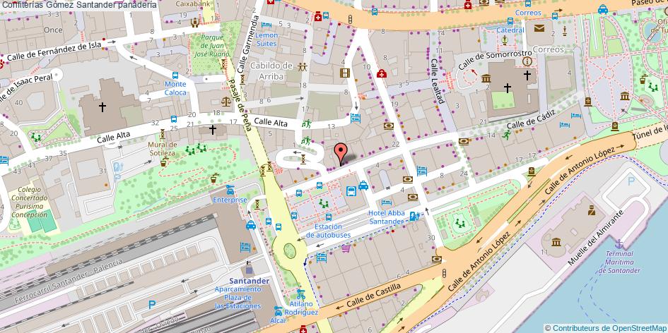 mapa Confiterías Gómez panadería Santander