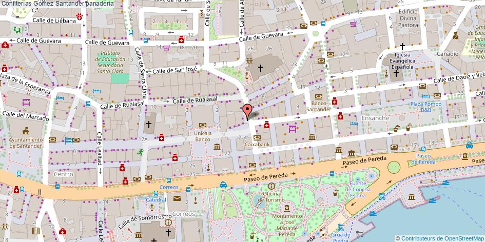 mapa Confiterías Gómez panadería Santander
