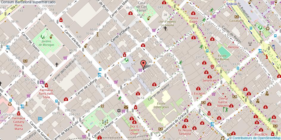 mapa Consum supermercado Barcelona