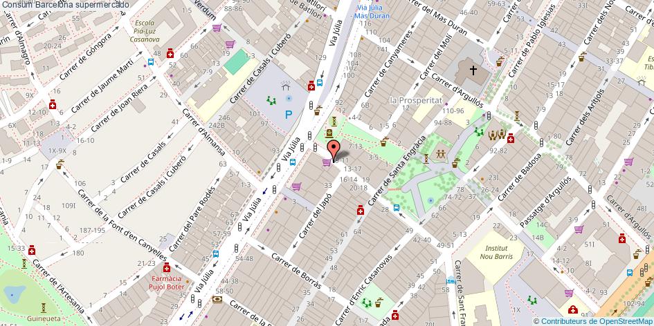 mapa Consum supermercado Barcelona