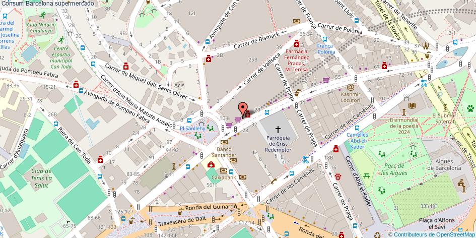 mapa Consum supermercado Barcelona