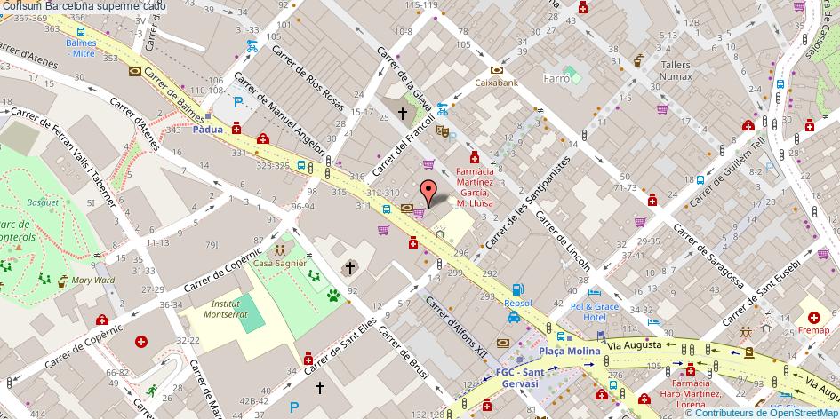 mapa Consum supermercado Barcelona