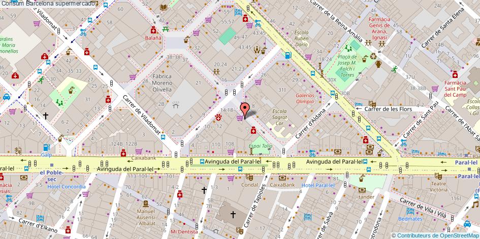 mapa Consum supermercado Barcelona