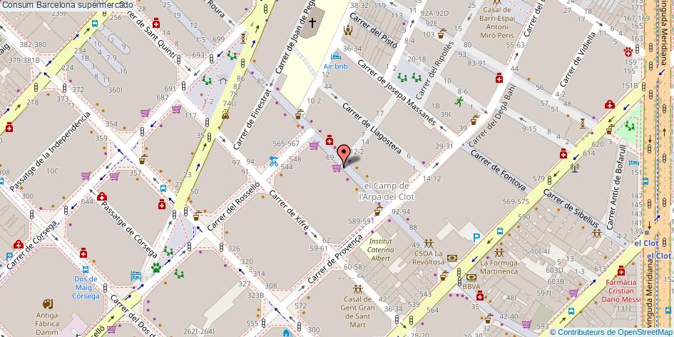mapa Consum supermercado Barcelona