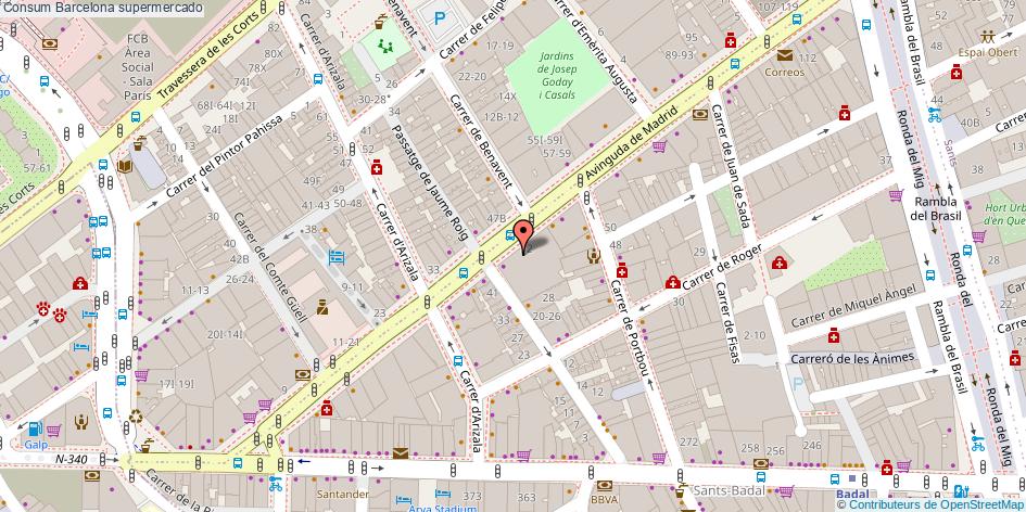 mapa Consum supermercado Barcelona