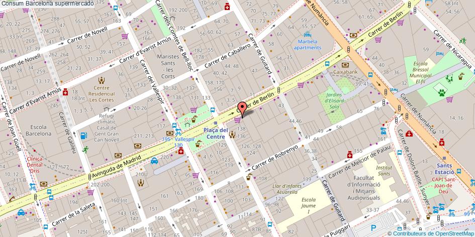 mapa Consum supermercado Barcelona