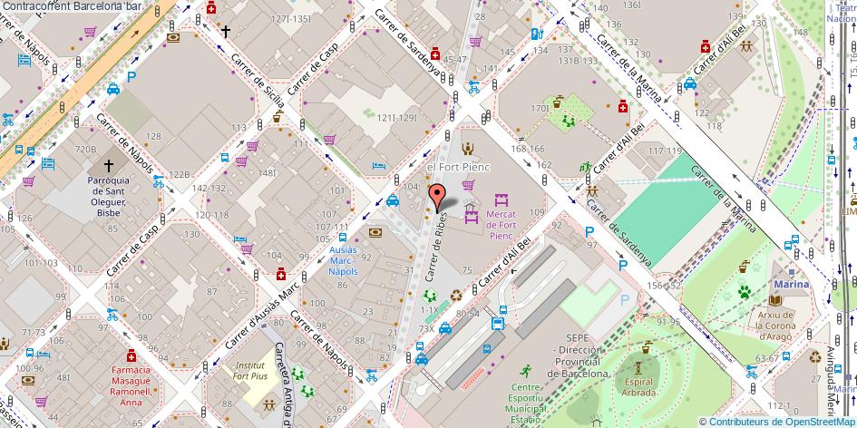 mapa Contracorrent bar Barcelona