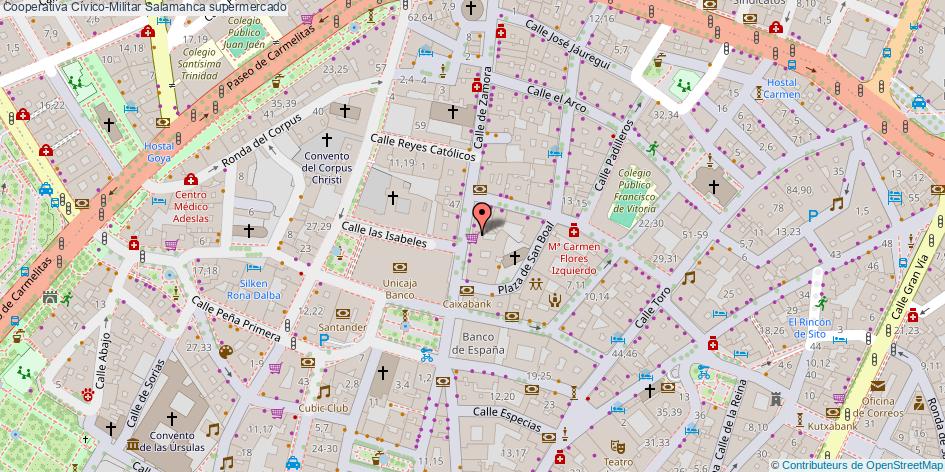 mapa Cooperativa Cívico-Militar supermercado Salamanca