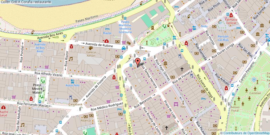 mapa Coren Grill restaurante A Coruña