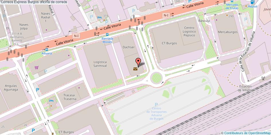mapa Correos Express oficina de correos Burgos