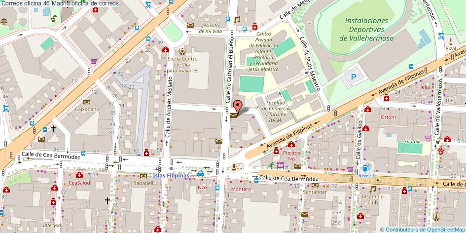 mapa Correos oficina 46 oficina de correos Madrid