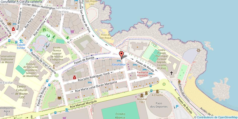 mapa CoruñaMar cafetería A Coruña