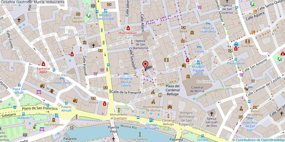 mapa Cosafina Gastrobar restaurante Murcia