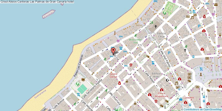 mapa Crisol Alisios Canteras hotel Las Palmas de Gran Canaria