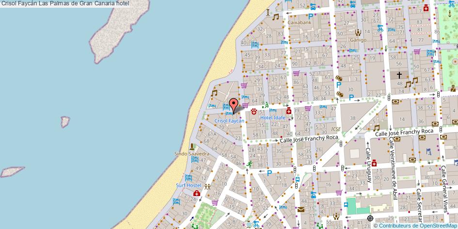 mapa Crisol Faycán hotel Las Palmas de Gran Canaria