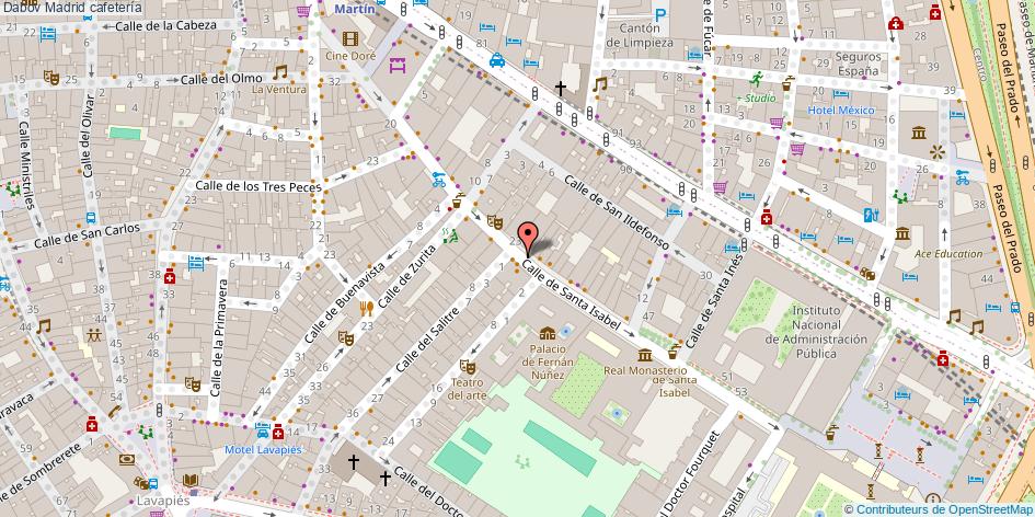 mapa Dabov cafetería Madrid