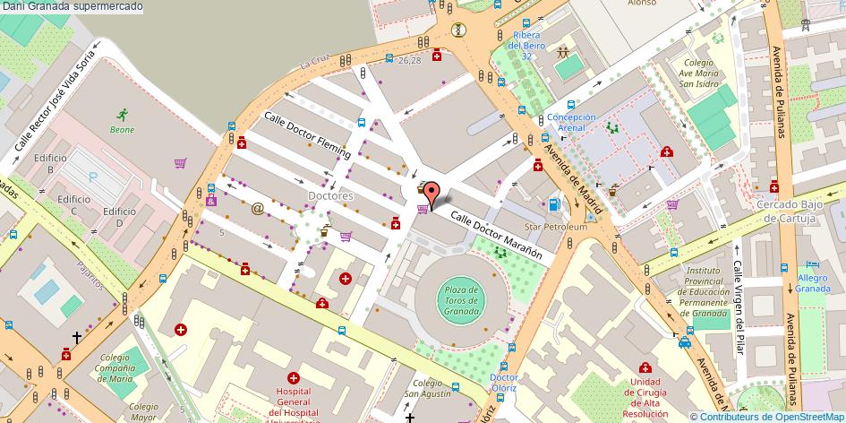 mapa Dani supermercado Granada
