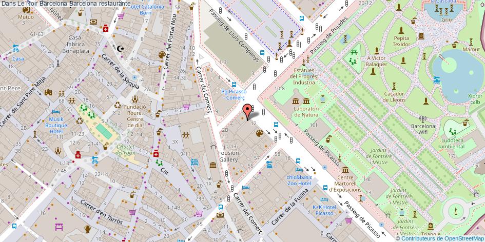 mapa Dans Le Noir Barcelona restaurante Barcelona