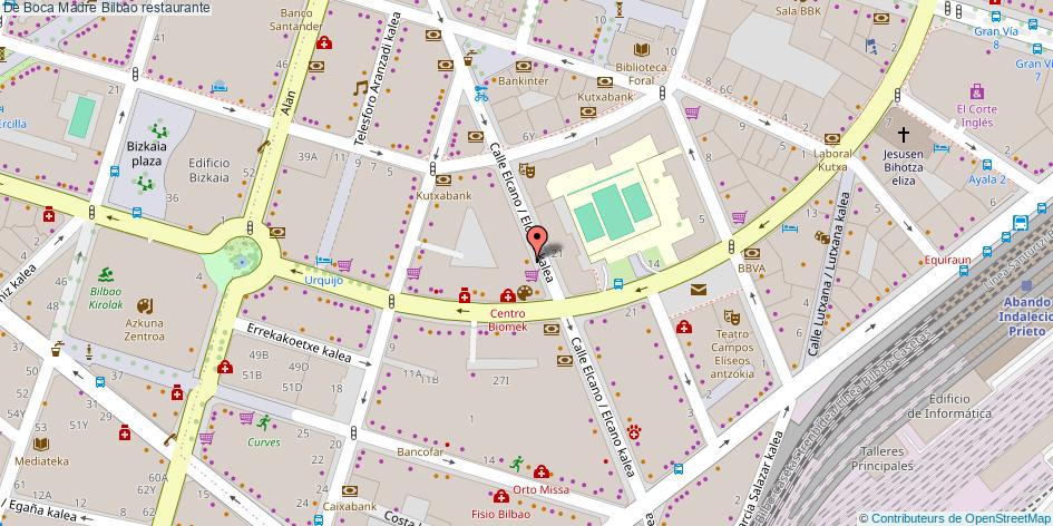 mapa De Boca Madre restaurante Bilbao