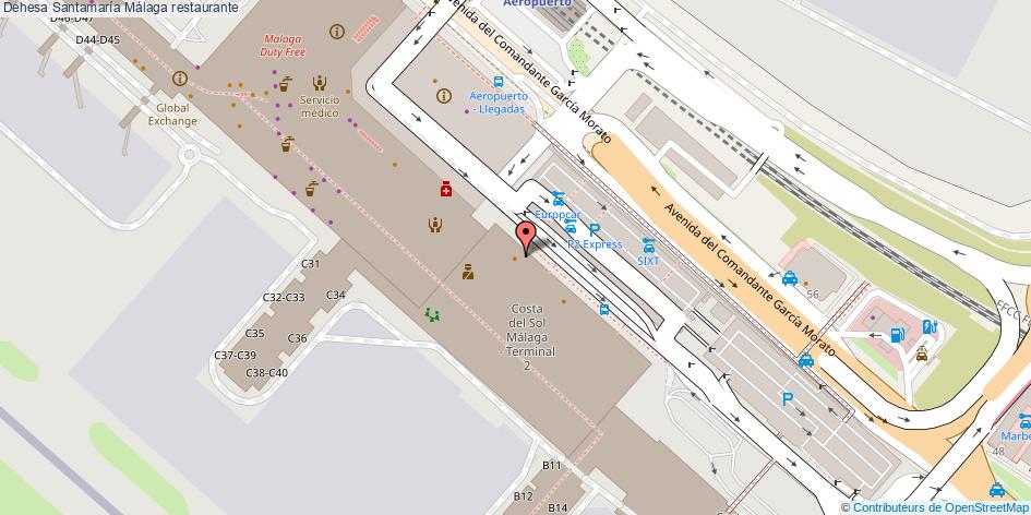 mapa Dehesa Santamaría restaurante Málaga