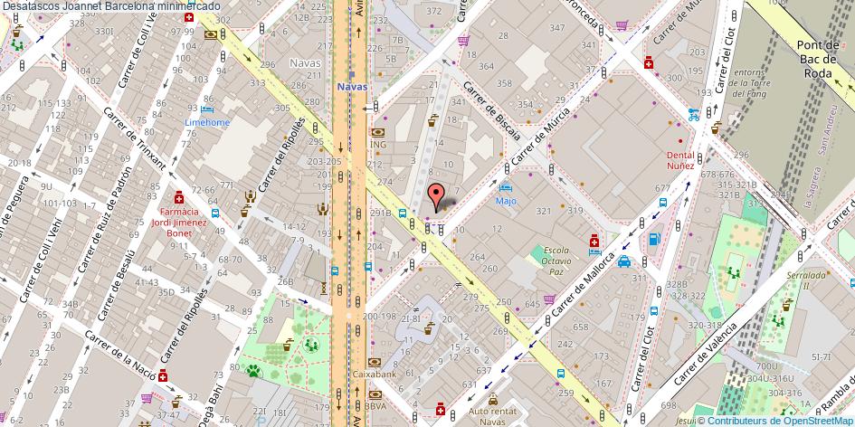 mapa Desatascos Joannet minimercado Barcelona