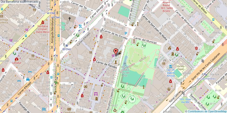 mapa Dia supermercado Barcelona