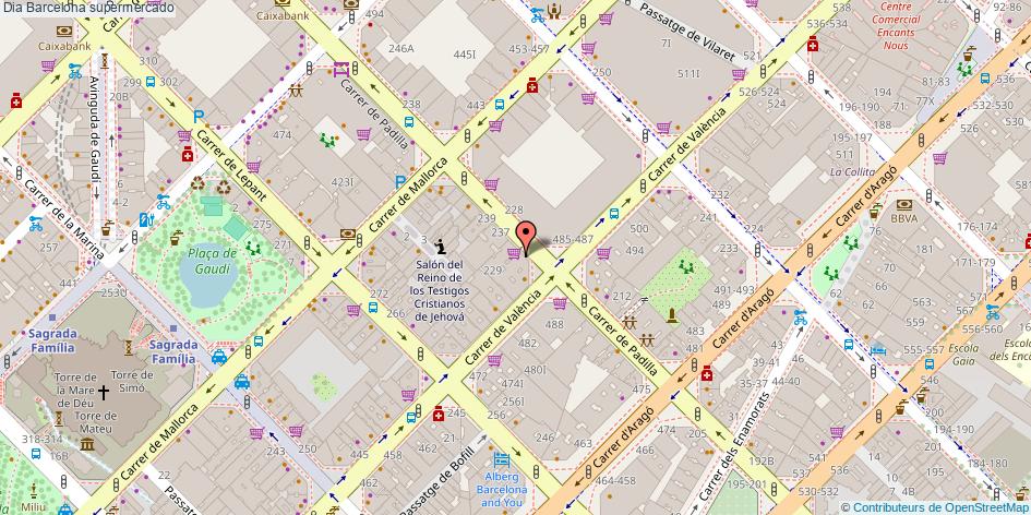 mapa Dia supermercado Barcelona