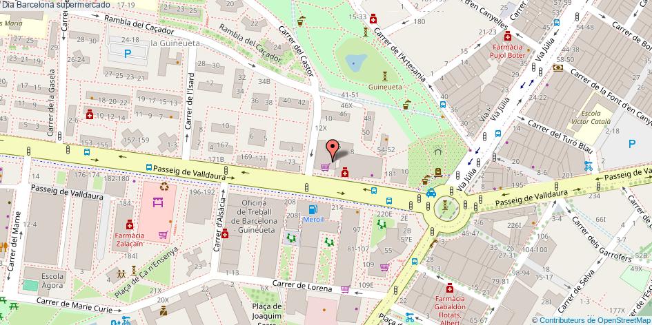 mapa Dia supermercado Barcelona