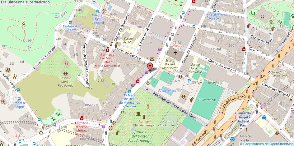 mapa Dia supermercado Barcelona