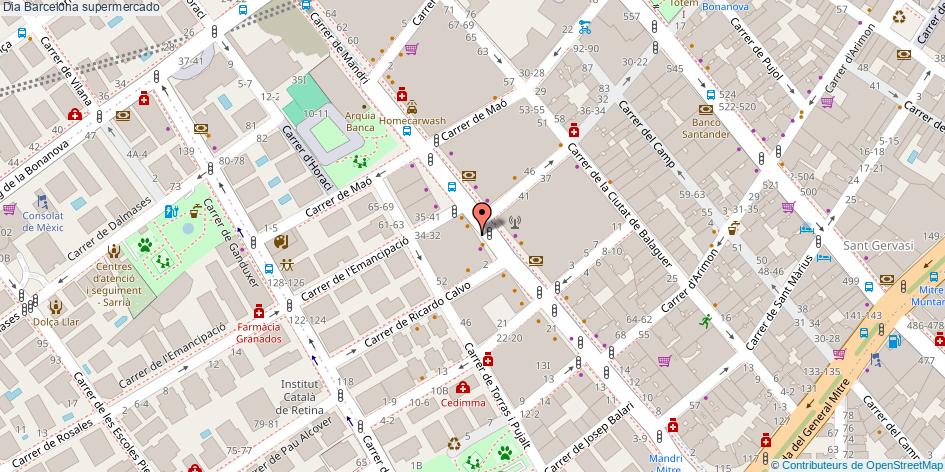mapa Dia supermercado Barcelona