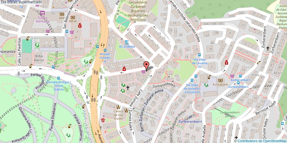mapa Dia supermercado Bilbao