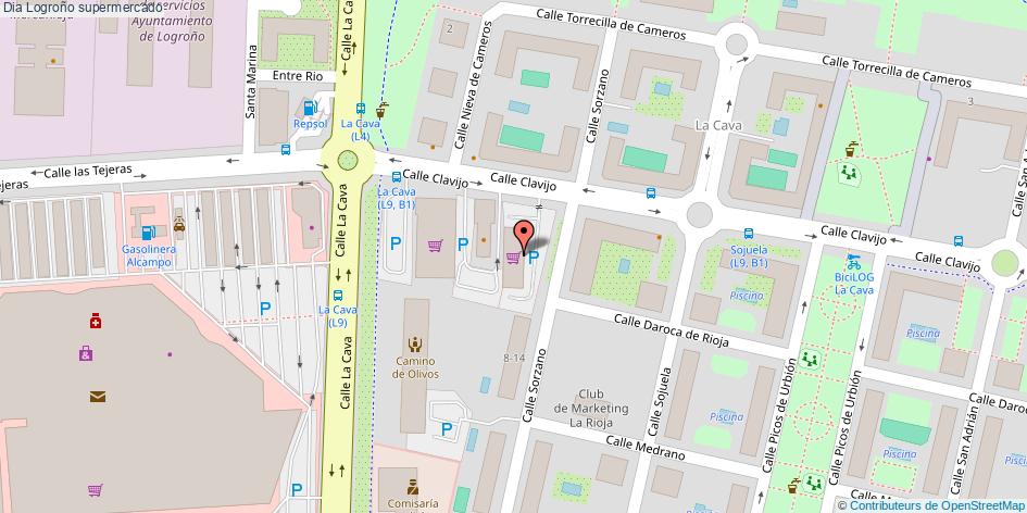 mapa Dia supermercado Logroño