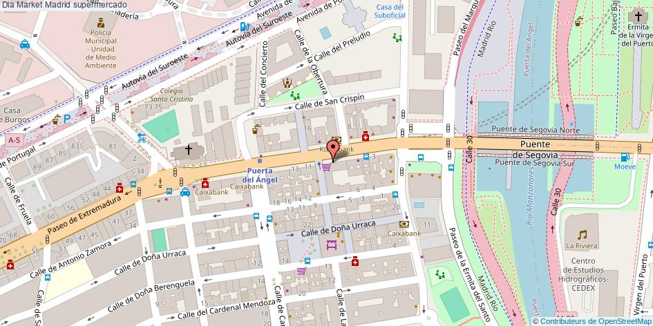 mapa Dia Market supermercado Madrid