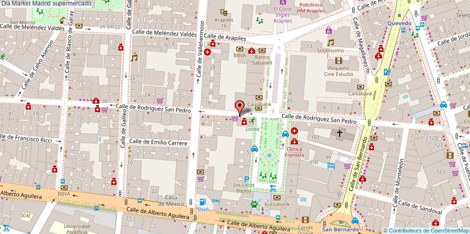 mapa Dia Market supermercado Madrid
