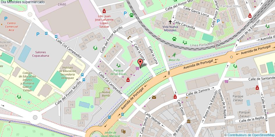mapa Dia supermercado Móstoles