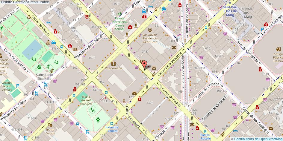 mapa Distrito restaurante Barcelona