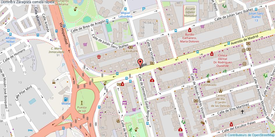 mapa Domino's comida rápida Zaragoza
