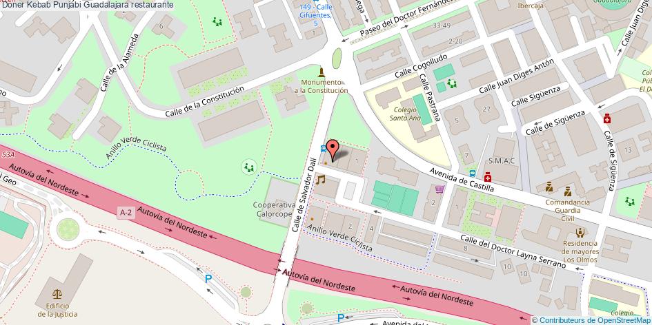 mapa Doner Kebab Punjabi restaurante Guadalajara