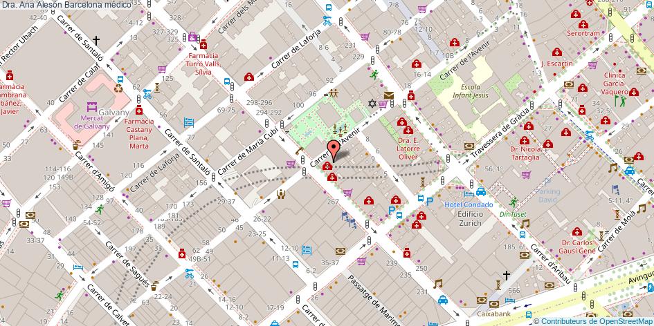 mapa Dra. Ana Alesón médico Barcelona