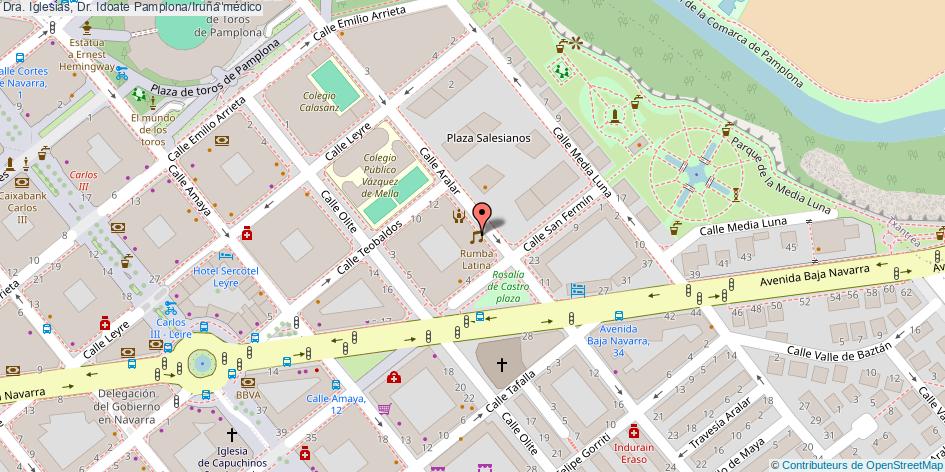 mapa Dra. Iglesias, Dr. Idoate médico Pamplona/Iruña