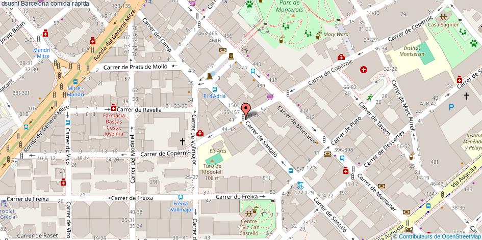 mapa dsushi comida rápida Barcelona