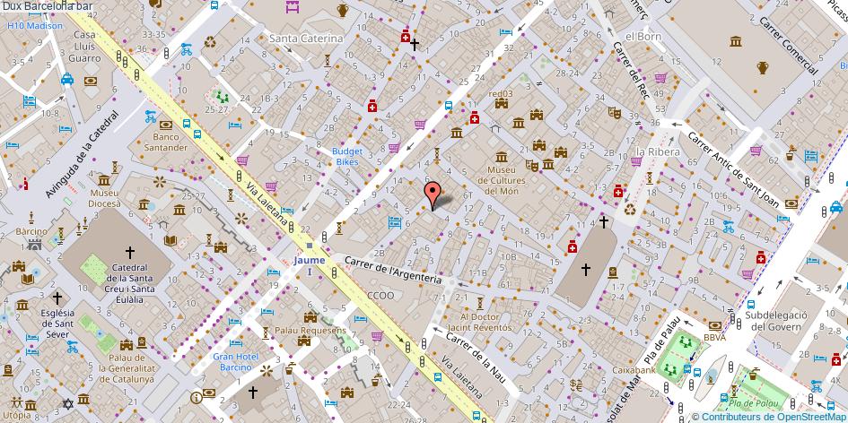 mapa Dux bar Barcelona