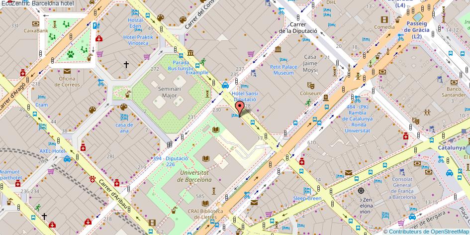 mapa EcoZentric hotel Barcelona